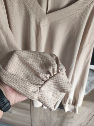 Camiseta larga beige mujer talla 3XL