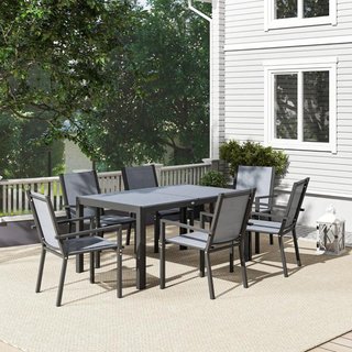 Solo Mesa de Jardín Exterior Acero Gris Claro