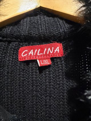 Chaleco de pelo negro