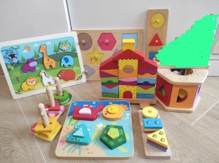 Lote de Puzzles y Juegos de Madera