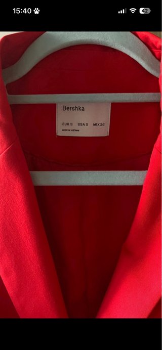 Blazer Roja Bershka Talla S