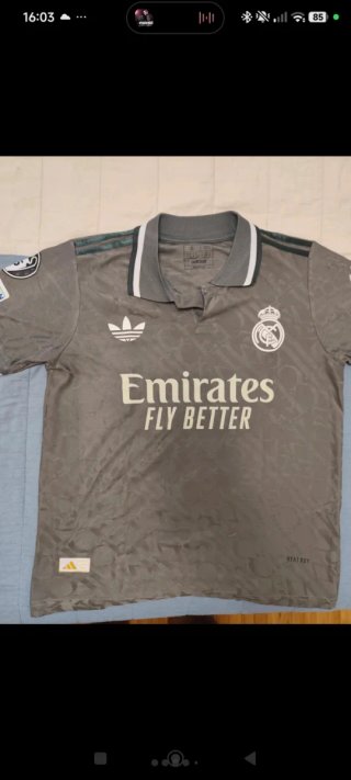 Camiseta Real Madrid Adidas Gris Talla S
