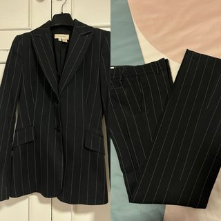 Traje Zara Mujer Negro Rayas Talla S