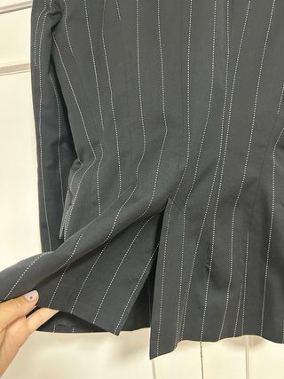 Traje Zara Mujer Negro Rayas Talla S