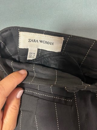 Traje Zara Mujer Negro Rayas Talla S