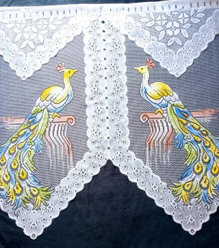 Cortinas transparentes pavo real Art Nouveau