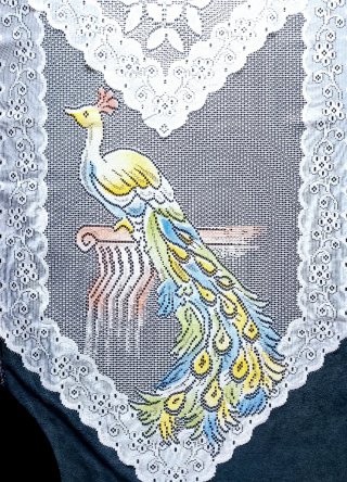 Cortinas transparentes pavo real Art Nouveau