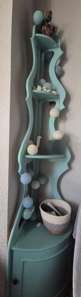 Estantería Esquinera Vintage Turquesa