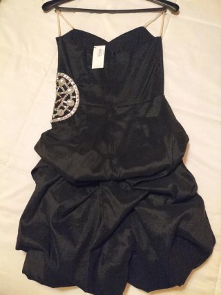 Vestido fiesta corto palabra de honor