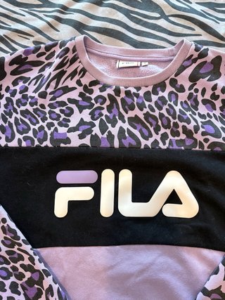Sudadera Fila Morado y Negro Animal Print