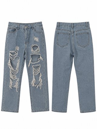 Pantalón Vaquero Roto Azul