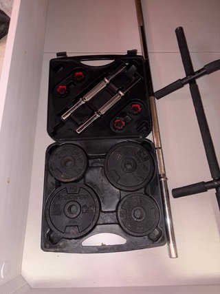 Kit de Pesas, Barra y Barra de Dominadas