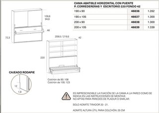 CAMA ABATIBLE CON ESCRITORIO EN BARCELONA