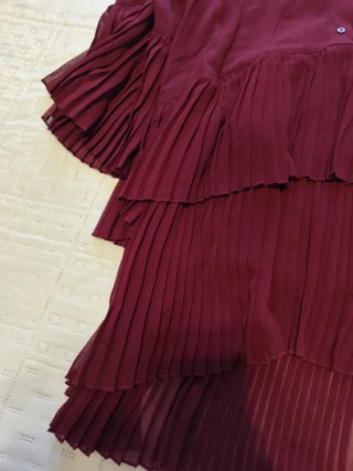 Blusón Vestido Plisado Morado