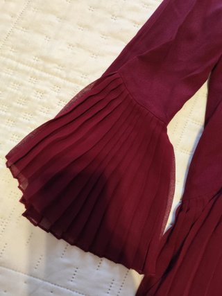 Blusón Vestido Plisado Morado