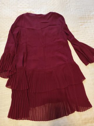Blusón Vestido Plisado Morado