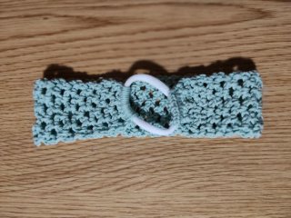 Diadema de Ganchillo Turquesa para bebé.