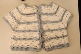 Chaqueta de Ganchillo a rayas 3-6M