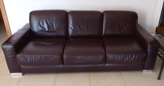 Divano Nicoline 3 posti vera pelle Made in Italy
