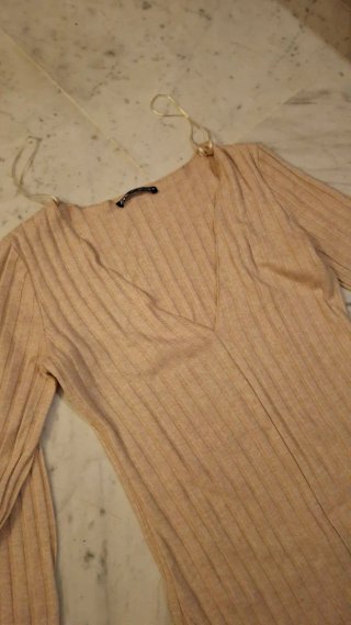 Vestido Largo de Punto Beige