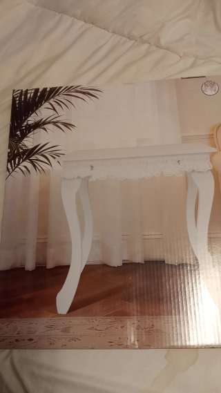 Tavolo Consolle in Legno Bianco