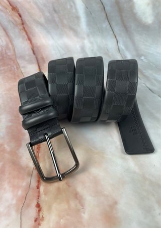 Cinturón de Negro Marrón con Diseño de Cuadros