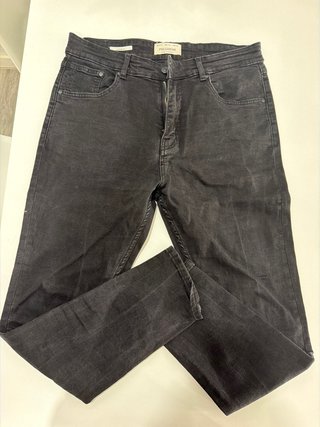 Pantalón Vaquero Ajustado Negro Pull&Bear