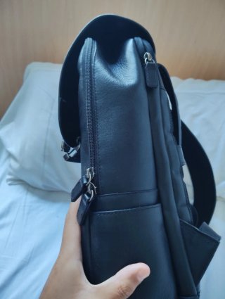Mochila Cuero Negro Elegante Resistente