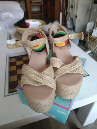 Sandalias de Tacón con Esparto