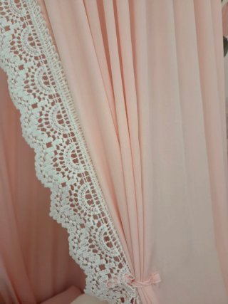 Dosel de Cama Rosa con puntilla  Blanco