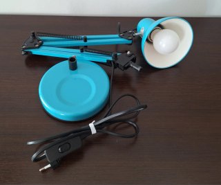 Lámpara Escritorio Flexo Brazo Oscilante Azul