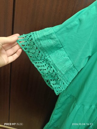Vestido SHEIN verde boho con encaje talla única