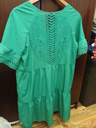 Vestido SHEIN verde boho con encaje talla única