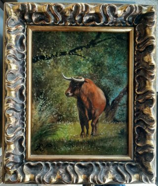 Pintura Toro en el Campo