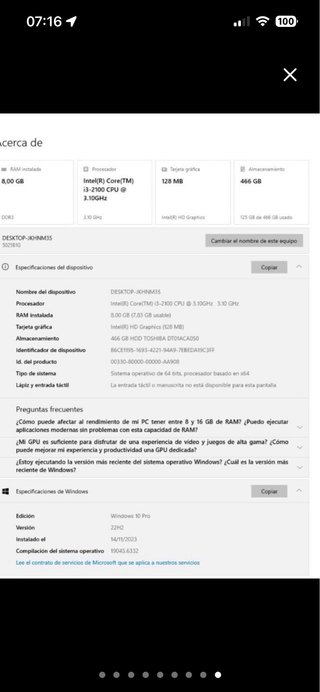 Ordenador de Sobremesa Intel Core i3
