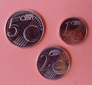 3 Monete 1, 2 e 5 cent Euro Grecia. Scegli anno 2006, 2008 o 2009