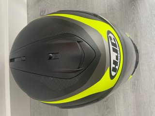 Casco Moto HJC Amarillo y Negro