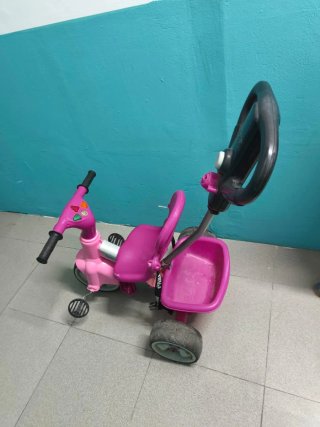 Triciclo Infantil Rosa con Mango