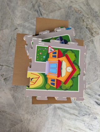 Alfombra Puzzle Ciudad Hakuna Matte 120x120cm