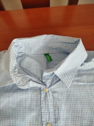 Camisa a cuadros azul United Colors of Benetton