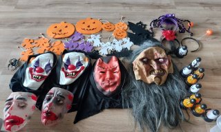 Adornos Halloween: Máscaras, diadrmas, Calabazas