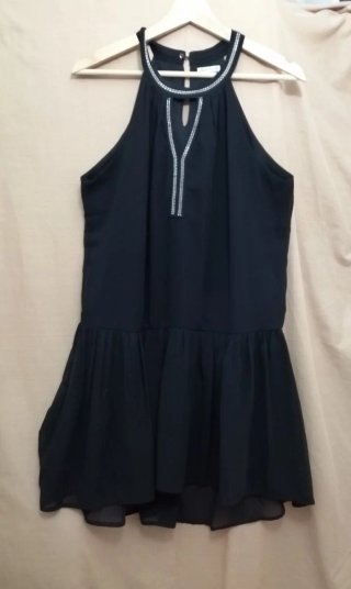 Blusa gasa negra con pedrería