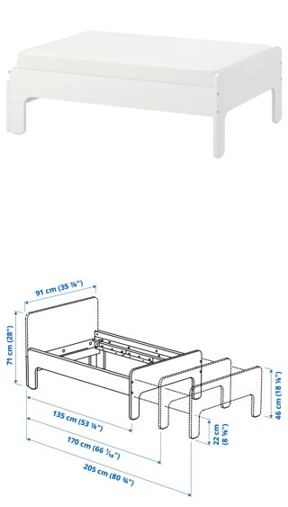 Cama extensible SLÄKT + Colchón ÖMSINT Ikea