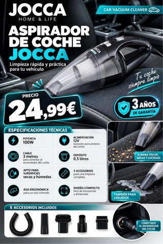 Aspirador Coche Jocca 100W