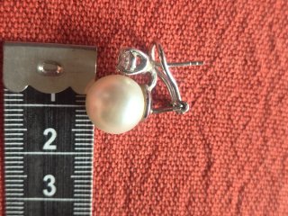 Pendientes Plateados con simil perla y circonita