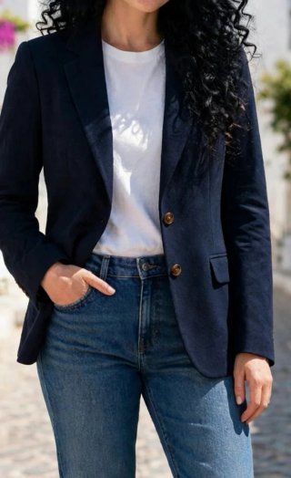 Chaqueta Carolina Herrera Azul Talla S