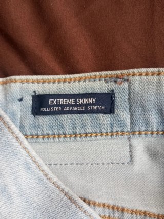 Jeans Hollister Pitillo Rotos Talla M