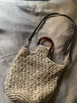 Bolso de Rafia con Asa Circular