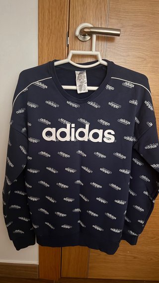 Sudadera Adidas Hombre Azul y Blanca