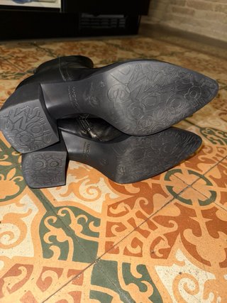 Botines Wonder Piel Negro Talla 40 Tacón 7cm